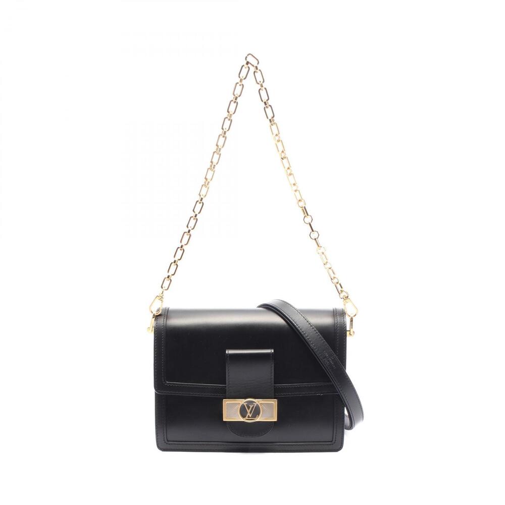 Louis Vuitton Dauphine LV Lock Noir Black Shoulder Bag Leather Black